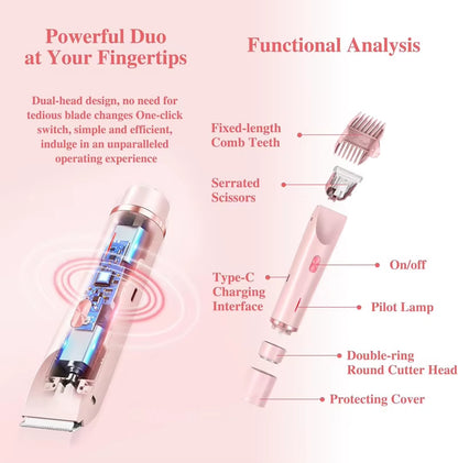 LunaVista 2-in-1 Painless Electric Trimmer